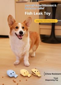 Fish-Shaped Dog Treat Dispenser Toy ��� Food-Grade Silicone Slow Feeder for Boredom Relief (Color: Yellow)