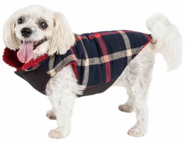 Pet Life 'Allegiance' Classical Plaided Insulated Dog Coat Jacket (Color: Blue, size: X-LARGE)